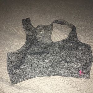 Dark grey lightly lined sports bra